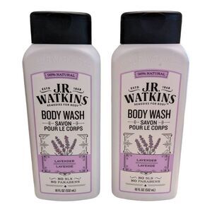 JR Watkins Lavender Body Wash 18 fl oz‎ Lot of 2 Scented Soap 98% Natural